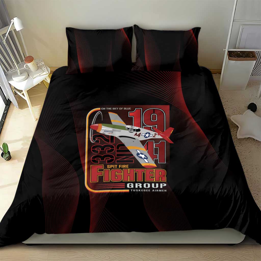 Tuskegee Airmen 332nd Spit Fire Bedding Set On The Blue Sky - Wonder Print Shop