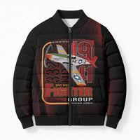 Tuskegee Airmen 332nd Spit Fire Bomber Puffer Jacket On The Blue Sky - Wonder Print Shop