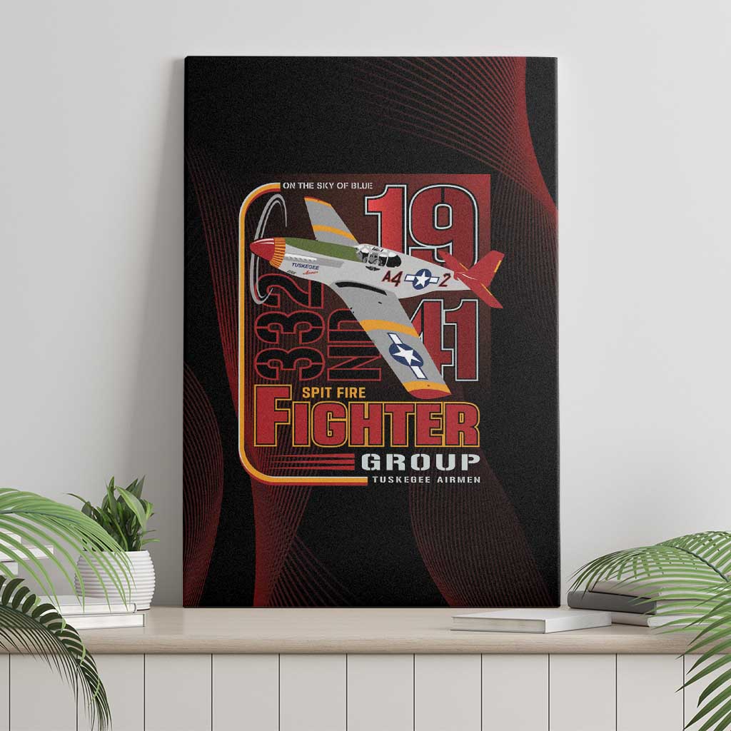 Tuskegee Airmen 332nd Spit Fire Canvas Wall Art On The Blue Sky - Wonder Print Shop