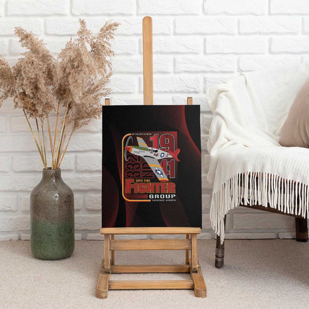 Tuskegee Airmen 332nd Spit Fire Canvas Wall Art On The Blue Sky - Wonder Print Shop