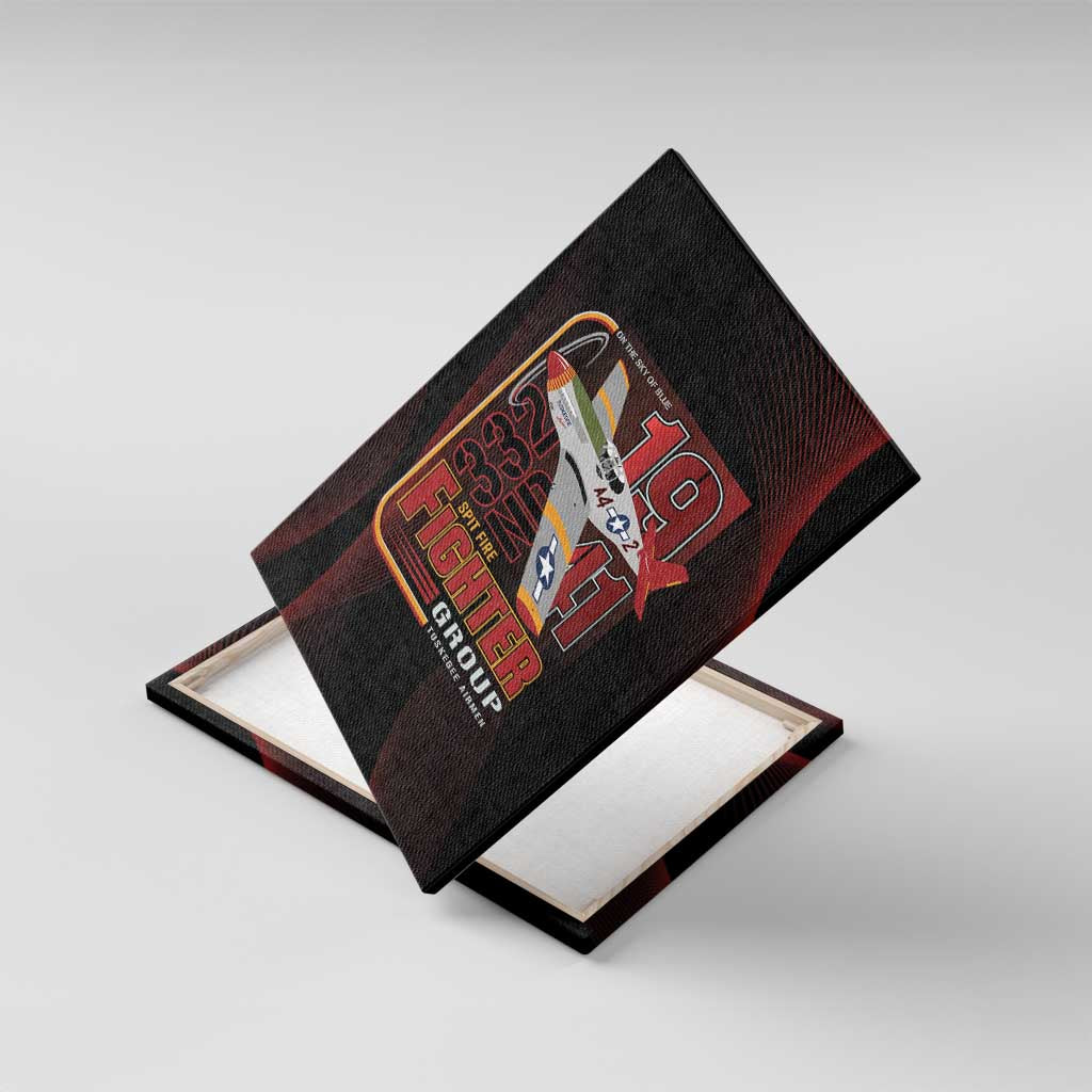Tuskegee Airmen 332nd Spit Fire Canvas Wall Art On The Blue Sky - Wonder Print Shop