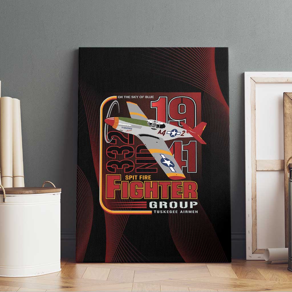 Tuskegee Airmen 332nd Spit Fire Canvas Wall Art On The Blue Sky - Wonder Print Shop