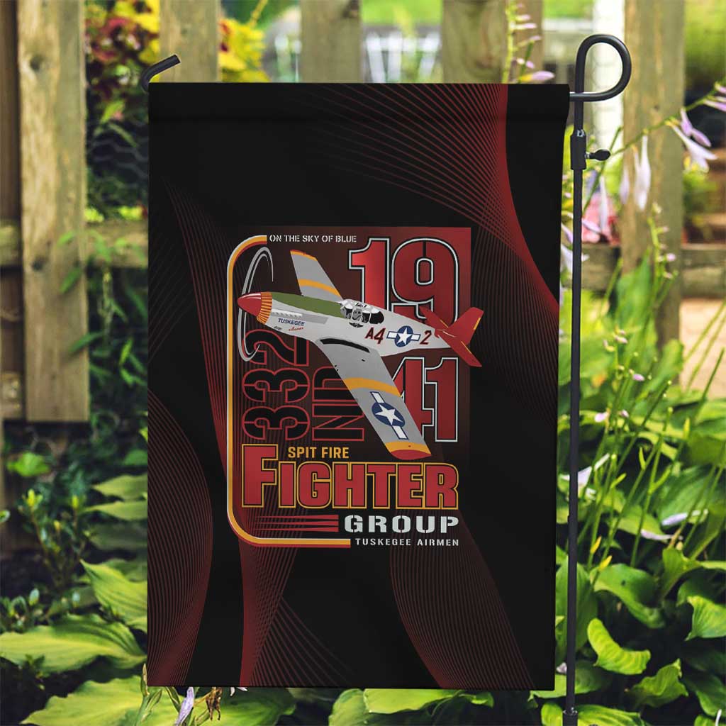Tuskegee Airmen 332nd Spit Fire Garden Flag On The Blue Sky - Wonder Print Shop
