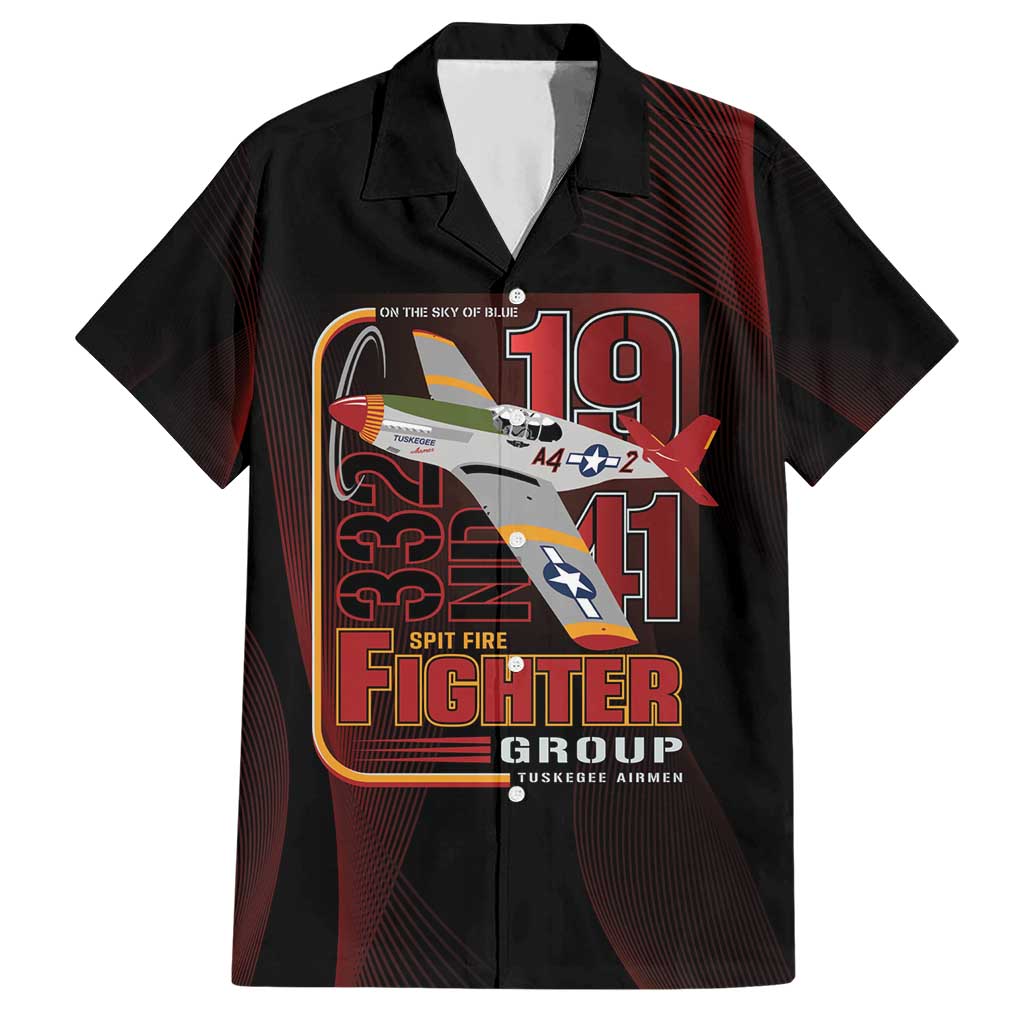 Tuskegee Airmen 332nd Spit Fire Hawaiian Shirt On The Blue Sky - Wonder Print Shop