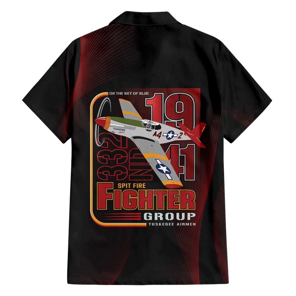 Tuskegee Airmen 332nd Spit Fire Hawaiian Shirt On The Blue Sky - Wonder Print Shop