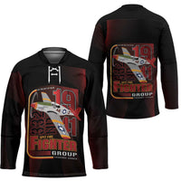 Tuskegee Airmen 332nd Spit Fire Hockey Jersey On The Blue Sky - Wonder Print Shop