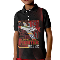 Tuskegee Airmen 332nd Spit Fire Kid Polo Shirt On The Blue Sky - Wonder Print Shop