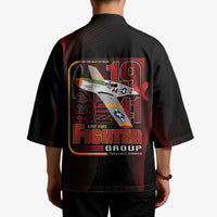 Tuskegee Airmen 332nd Spit Fire Kimono On The Blue Sky - Wonder Print Shop