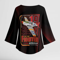 Tuskegee Airmen 332nd Spit Fire Kimono Sleeve Blouse On The Blue Sky - Wonder Print Shop