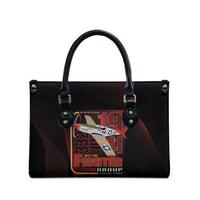 Tuskegee Airmen 332nd Spit Fire Leather Bag On The Blue Sky - Wonder Print Shop