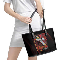 Tuskegee Airmen 332nd Spit Fire Leather Tote Bag On The Blue Sky - Wonder Print Shop