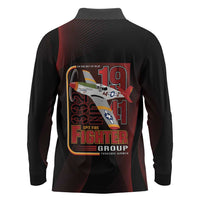 Tuskegee Airmen 332nd Spit Fire Long Sleeve Polo Shirt On The Blue Sky - Wonder Print Shop