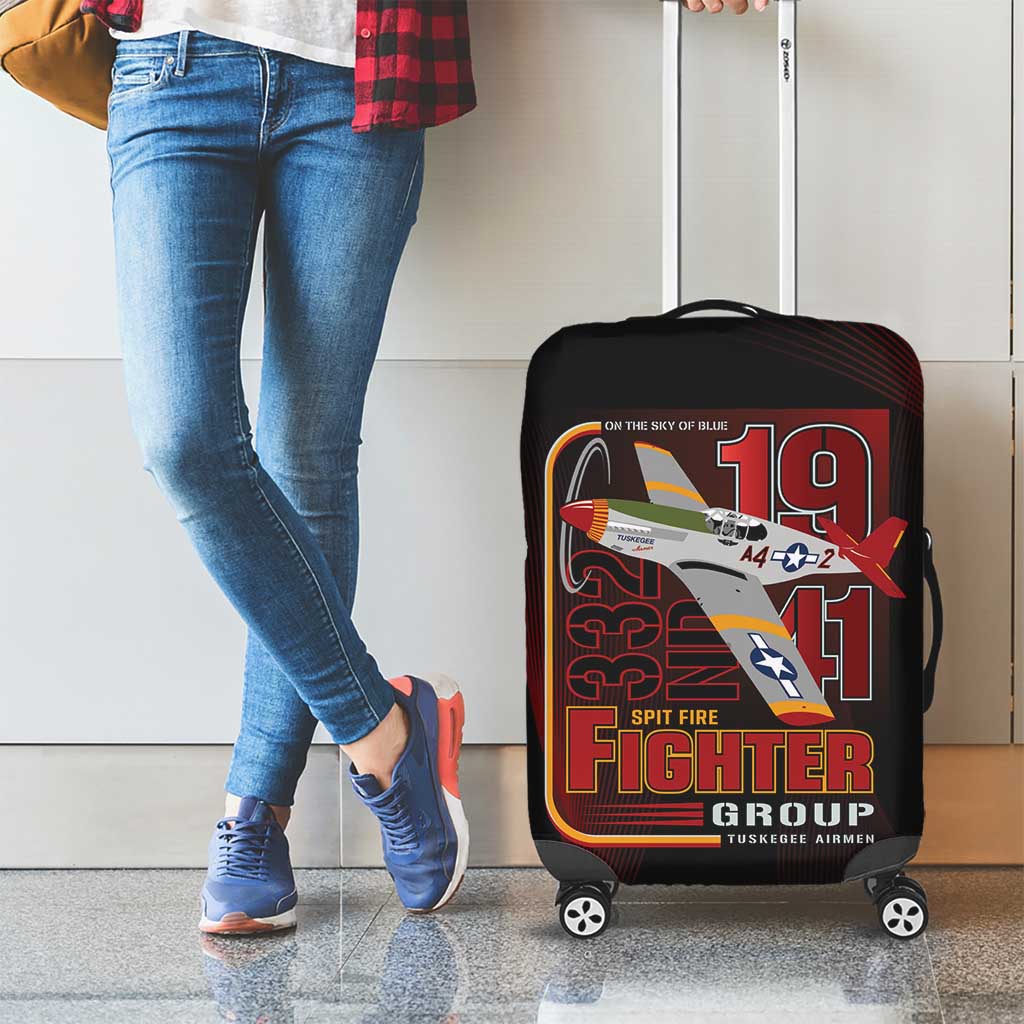 Tuskegee Airmen 332nd Spit Fire Luggage Cover On The Blue Sky - Wonder Print Shop