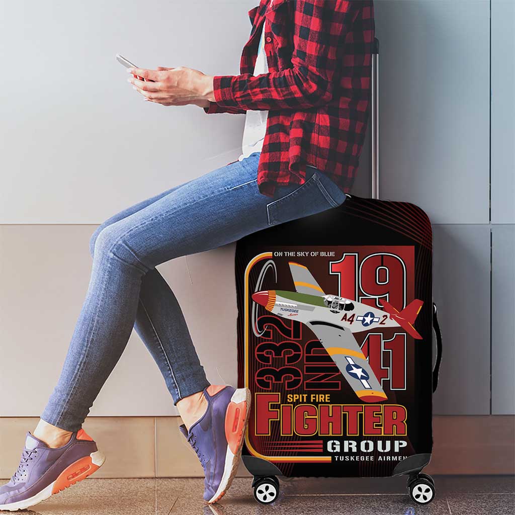 Tuskegee Airmen 332nd Spit Fire Luggage Cover On The Blue Sky - Wonder Print Shop