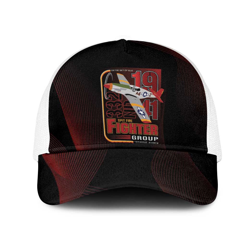Tuskegee Airmen 332nd Fighter Group Mesh Trucker Cap Spit Fire - Wonder Print Shop