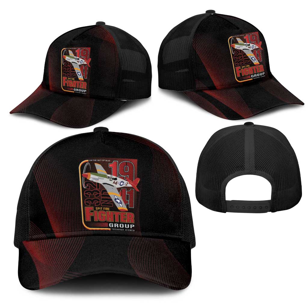Tuskegee Airmen 332nd Fighter Group Mesh Trucker Cap Spit Fire - Wonder Print Shop