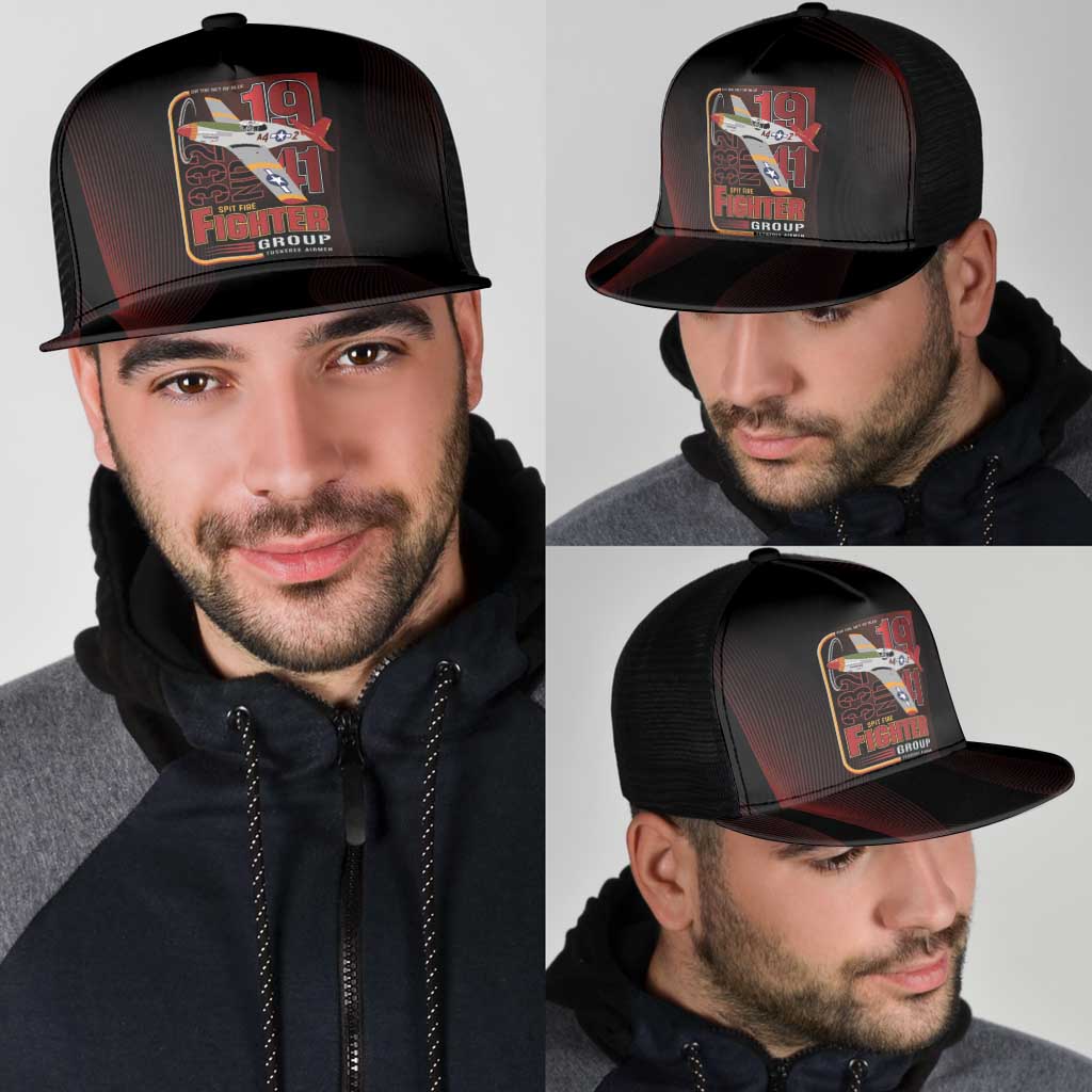 Tuskegee Airmen 332nd Fighter Group Mesh Trucker Cap Spit Fire - Wonder Print Shop
