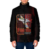 Tuskegee Airmen 332nd Spit Fire Padded Jacket On The Blue Sky - Wonder Print Shop