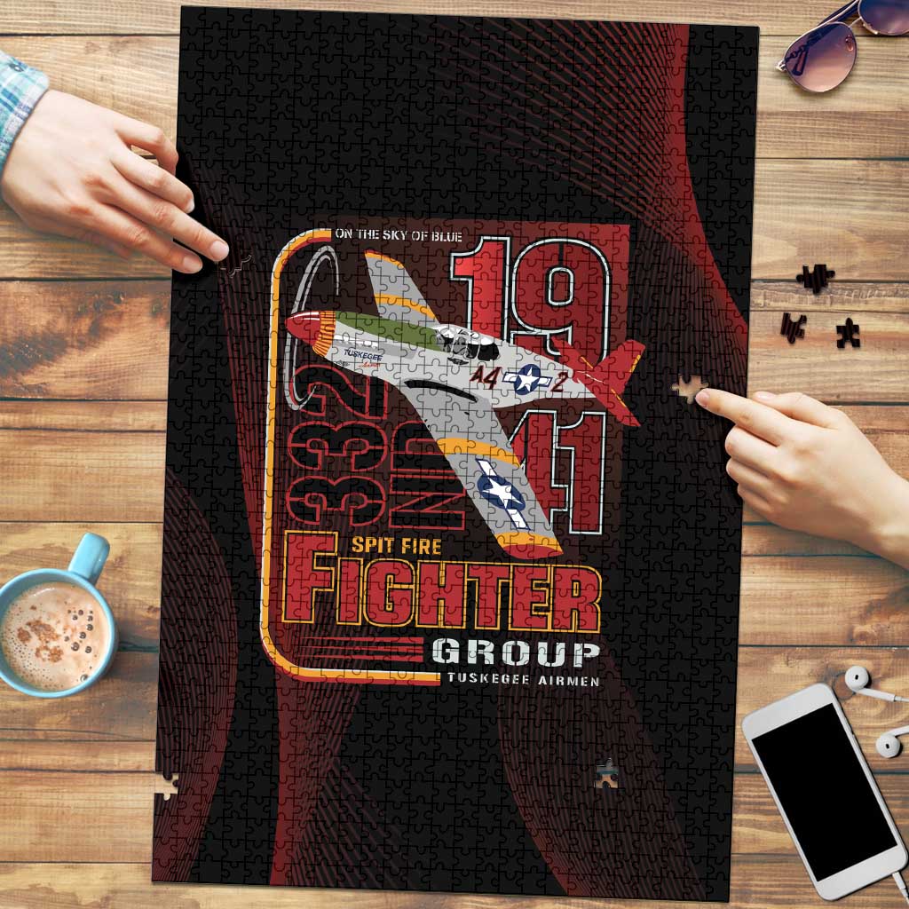 Tuskegee Airmen 332nd Spit Fire Puzzle On The Blue Sky - Wonder Print Shop