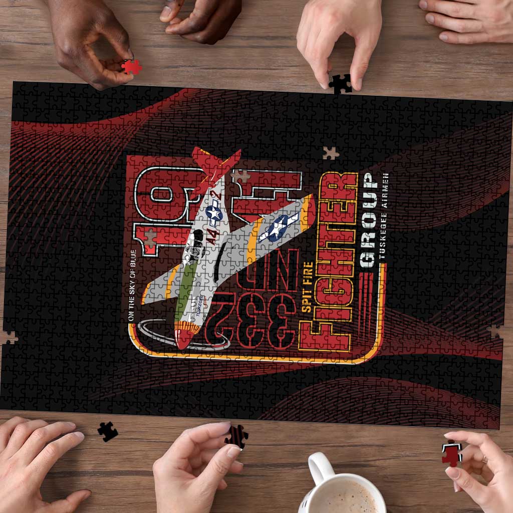 Tuskegee Airmen 332nd Spit Fire Puzzle On The Blue Sky - Wonder Print Shop
