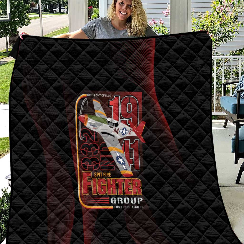 Tuskegee Airmen 332nd Spit Fire Quilt On The Blue Sky - Wonder Print Shop