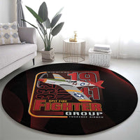 Tuskegee Airmen 332nd Spit Fire Round Carpet On The Blue Sky - Wonder Print Shop