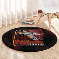 Tuskegee Airmen 332nd Spit Fire Round Carpet On The Blue Sky - Wonder Print Shop
