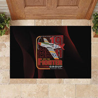 Tuskegee Airmen 332nd Spit Fire Rubber Doormat On The Blue Sky - Wonder Print Shop