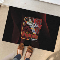 Tuskegee Airmen 332nd Spit Fire Rubber Doormat On The Blue Sky - Wonder Print Shop