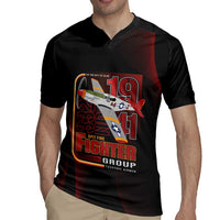 Tuskegee Airmen 332nd Spit Fire Rugby Jersey On The Blue Sky - Wonder Print Shop