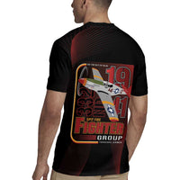 Tuskegee Airmen 332nd Spit Fire Rugby Jersey On The Blue Sky - Wonder Print Shop
