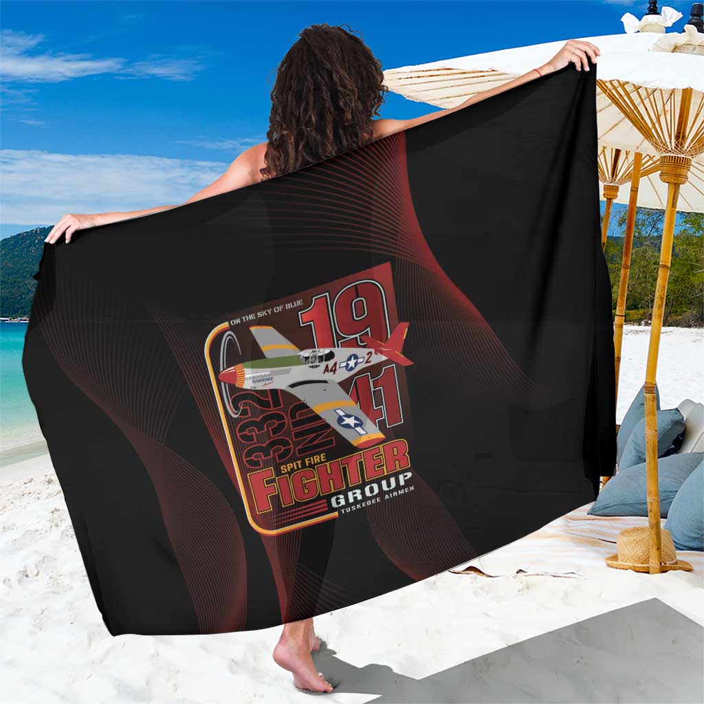 Tuskegee Airmen 332nd Spit Fire Sarong On The Blue Sky - Wonder Print Shop