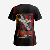Tuskegee Airmen 332nd Spit Fire Scrub Top On The Blue Sky - Wonder Print Shop