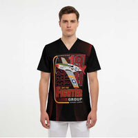 Tuskegee Airmen 332nd Spit Fire Scrub Top On The Blue Sky - Wonder Print Shop