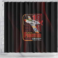 Tuskegee Airmen 332nd Spit Fire Shower Curtain On The Blue Sky - Wonder Print Shop