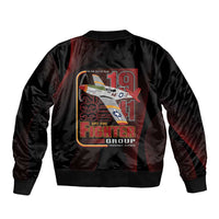 Tuskegee Airmen 332nd Spit Fire Sleeve Zip Bomber Jacket On The Blue Sky - Wonder Print Shop