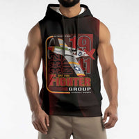 Tuskegee Airmen 332nd Spit Fire Sleeveless Hoodie On The Blue Sky - Wonder Print Shop