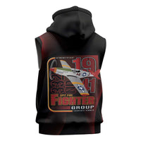 Tuskegee Airmen 332nd Spit Fire Sleeveless Zip Hoodie On The Blue Sky - Wonder Print Shop