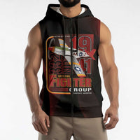 Tuskegee Airmen 332nd Spit Fire Sleeveless Zip Hoodie On The Blue Sky - Wonder Print Shop