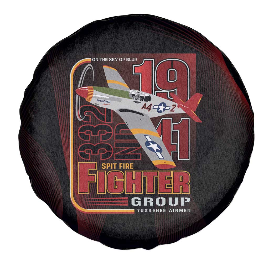 Tuskegee Airmen 332nd Spit Fire Spare Tire Cover On The Blue Sky - Wonder Print Shop