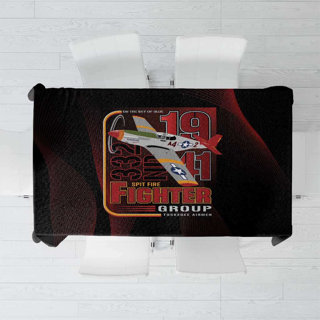Tuskegee Airmen 332nd Spit Fire Tablecloth On The Blue Sky - Wonder Print Shop