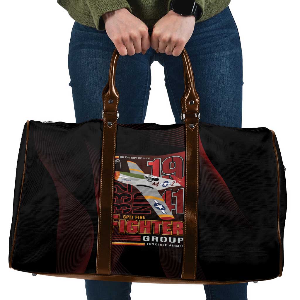 Tuskegee Airmen 332nd Spit Fire Travel Bag On The Blue Sky - Wonder Print Shop