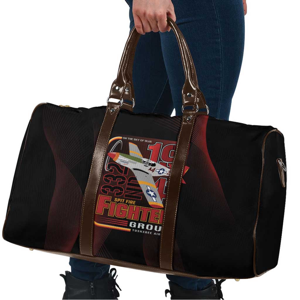 Tuskegee Airmen 332nd Spit Fire Travel Bag On The Blue Sky - Wonder Print Shop