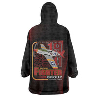Tuskegee Airmen 332nd Spit Fire Wearable Blanket Hoodie On The Blue Sky - Wonder Print Shop