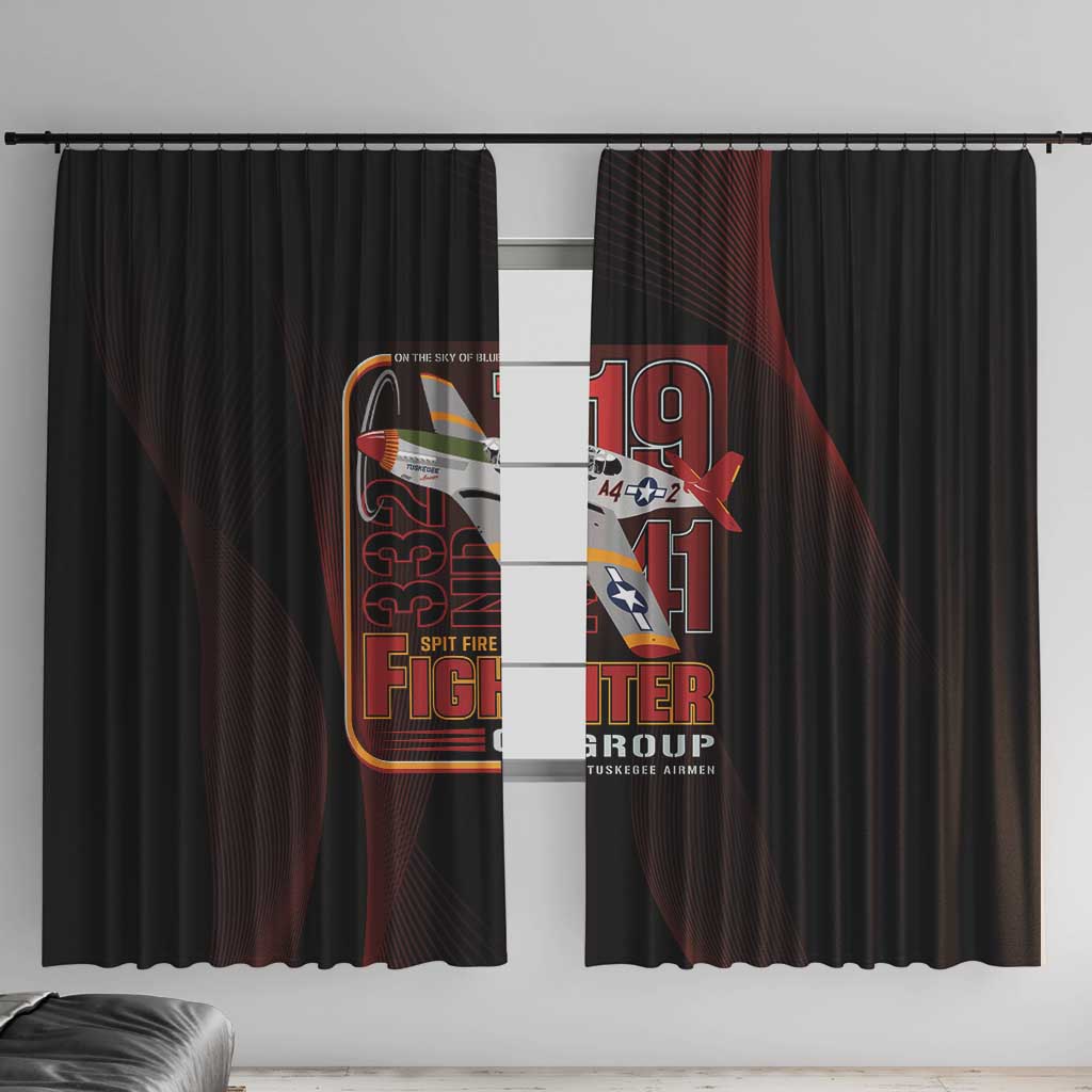 Tuskegee Airmen 332nd Spit Fire Window Curtain On The Blue Sky - Wonder Print Shop