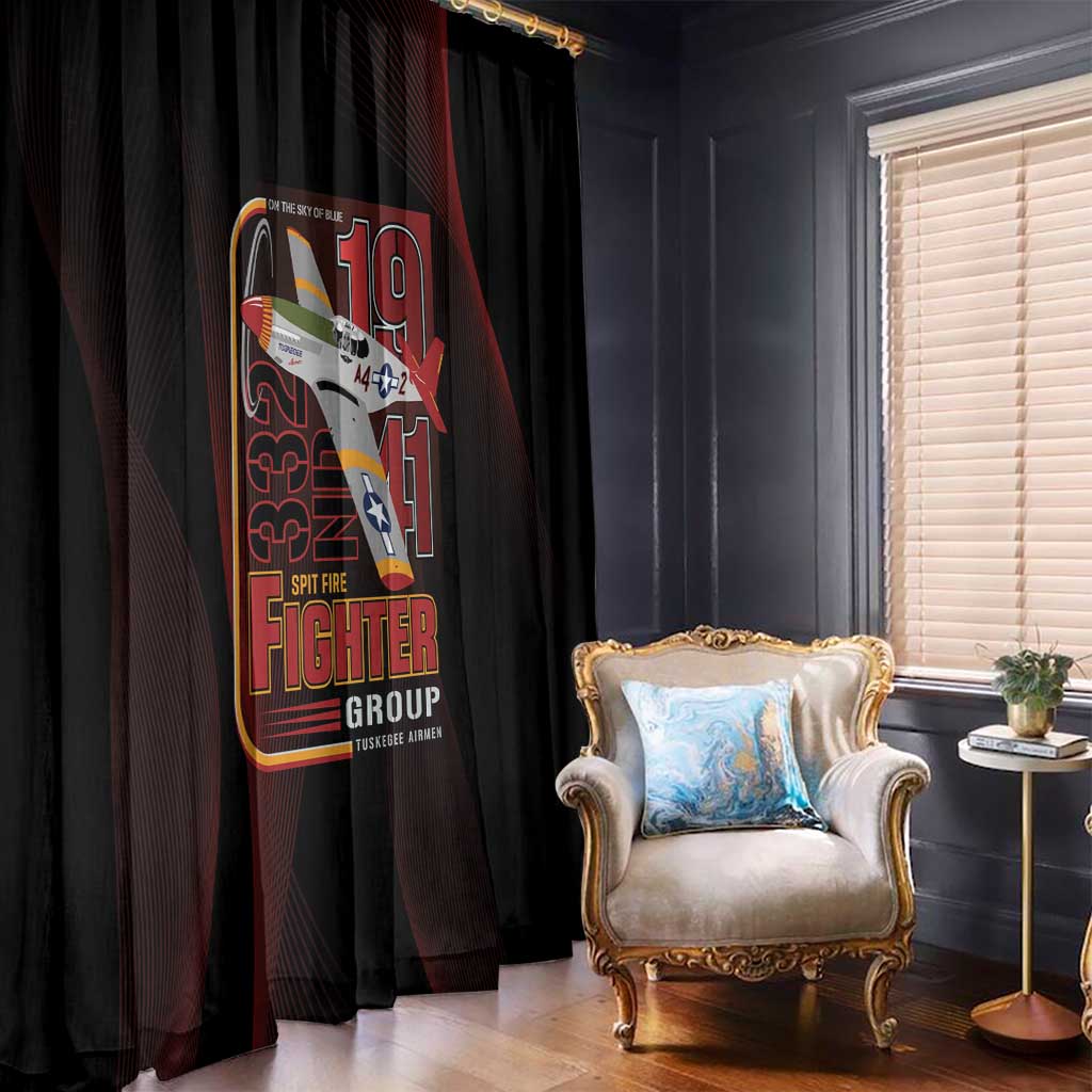 Tuskegee Airmen 332nd Spit Fire Window Curtain On The Blue Sky - Wonder Print Shop