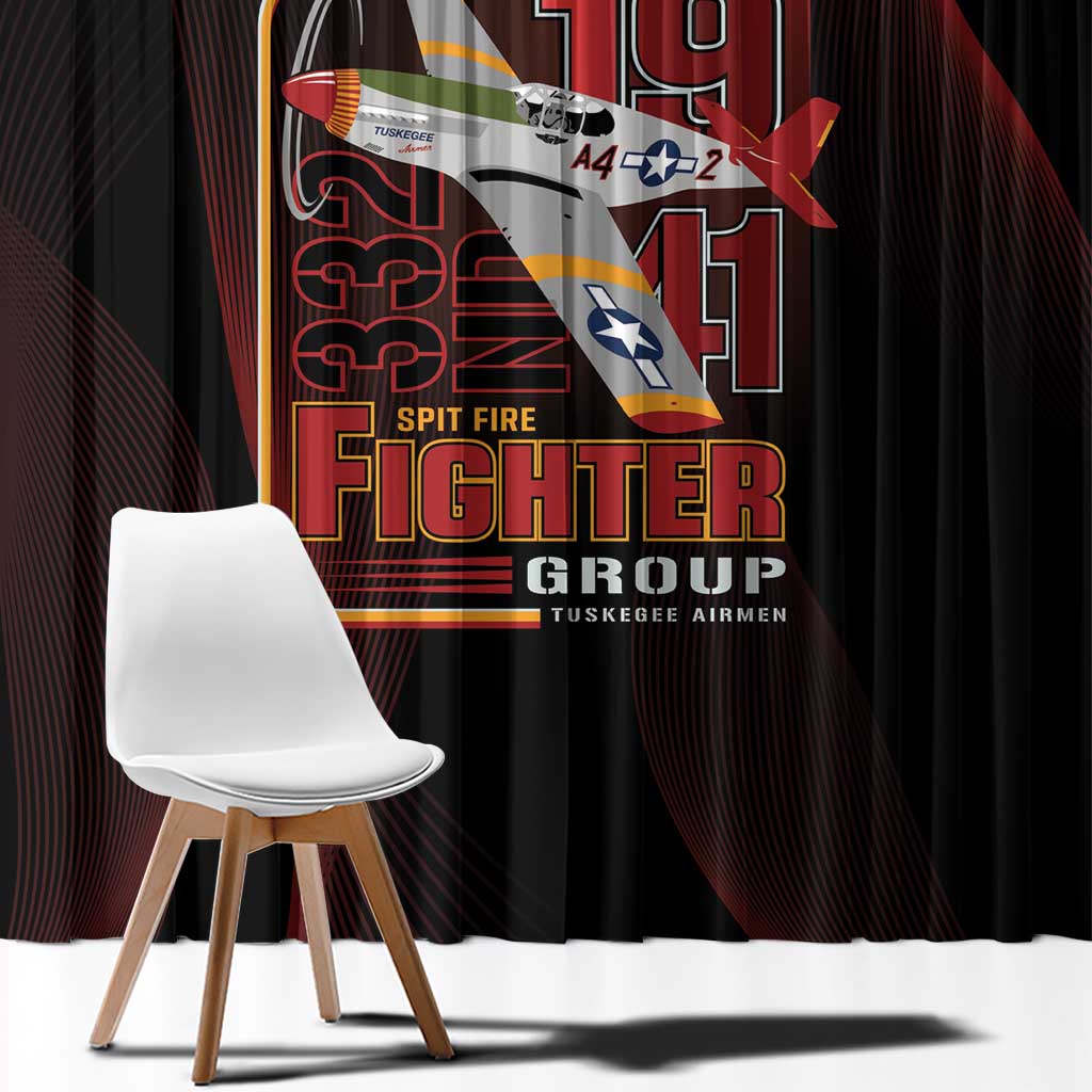 Tuskegee Airmen 332nd Spit Fire Window Curtain On The Blue Sky - Wonder Print Shop