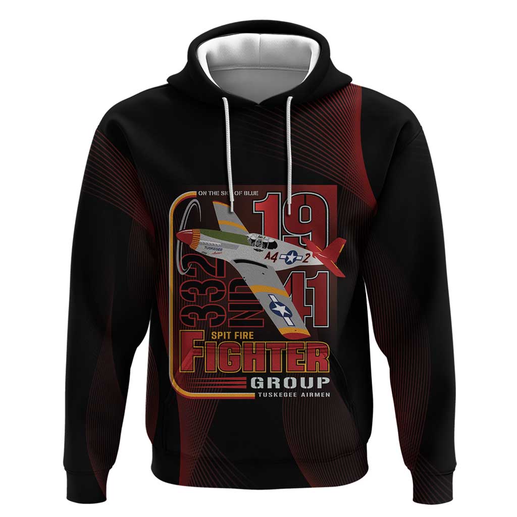 Tuskegee Airmen 332nd Spit Fire Zip Hoodie On The Blue Sky - Wonder Print Shop