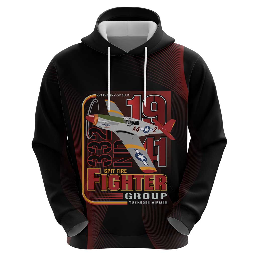 Tuskegee Airmen 332nd Spit Fire Zip Hoodie On The Blue Sky - Wonder Print Shop