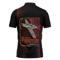 Tuskegee Airmen 332nd Spit Fire Zipper Polo Shirt On The Blue Sky - Wonder Print Shop